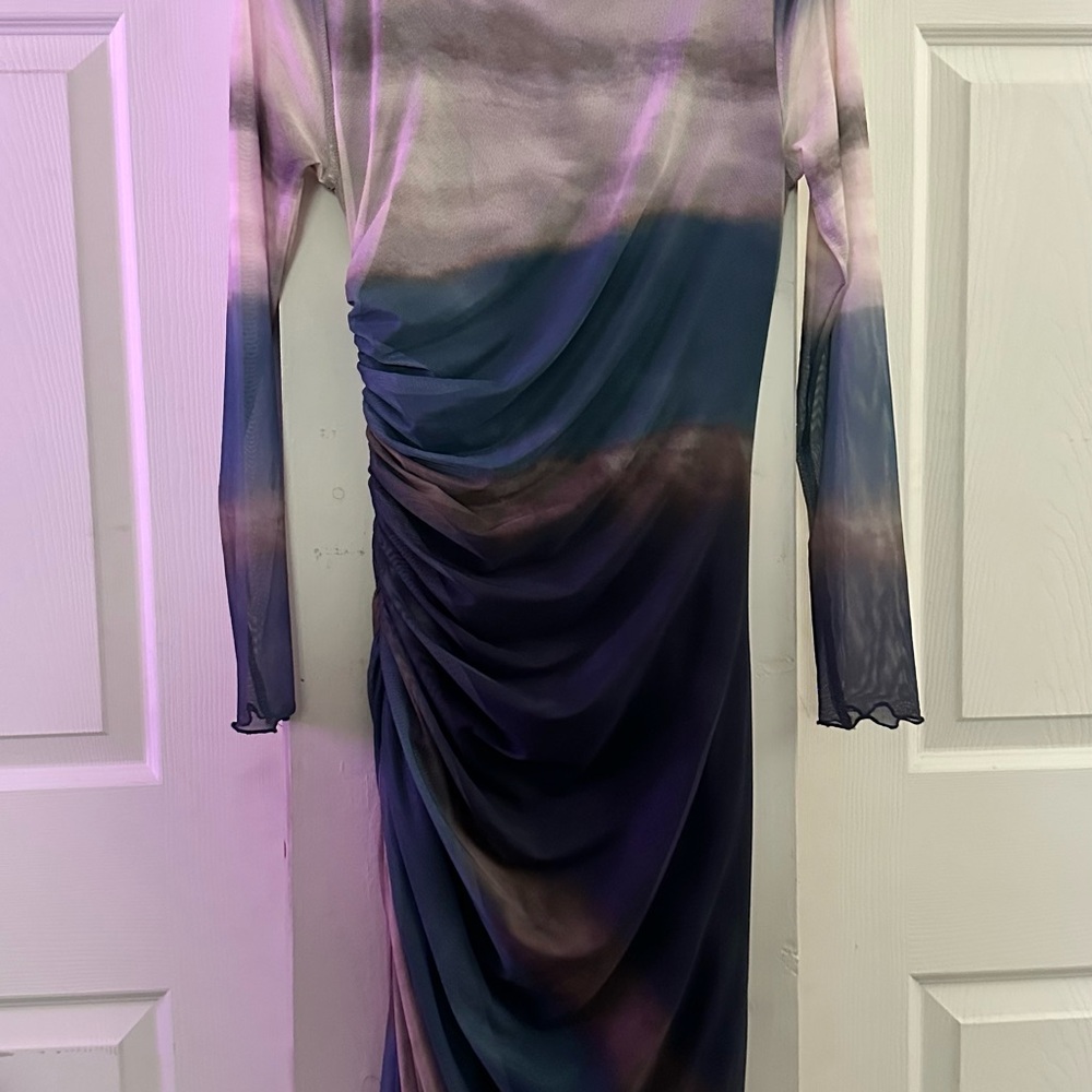 Elegant Multicolor Long Sleeve Dress